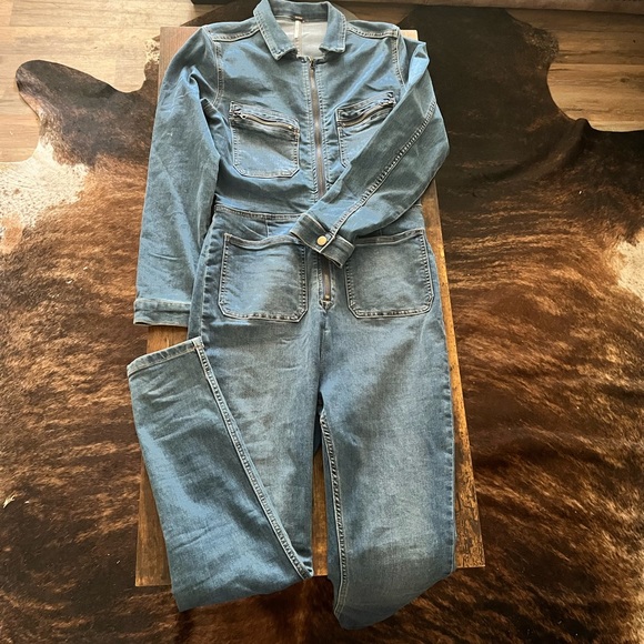 Free People Blue Denim Jumpsuit - Picture 1 of 6